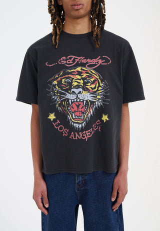 Mens La-Tiger-Vintage T-Shirt - Black