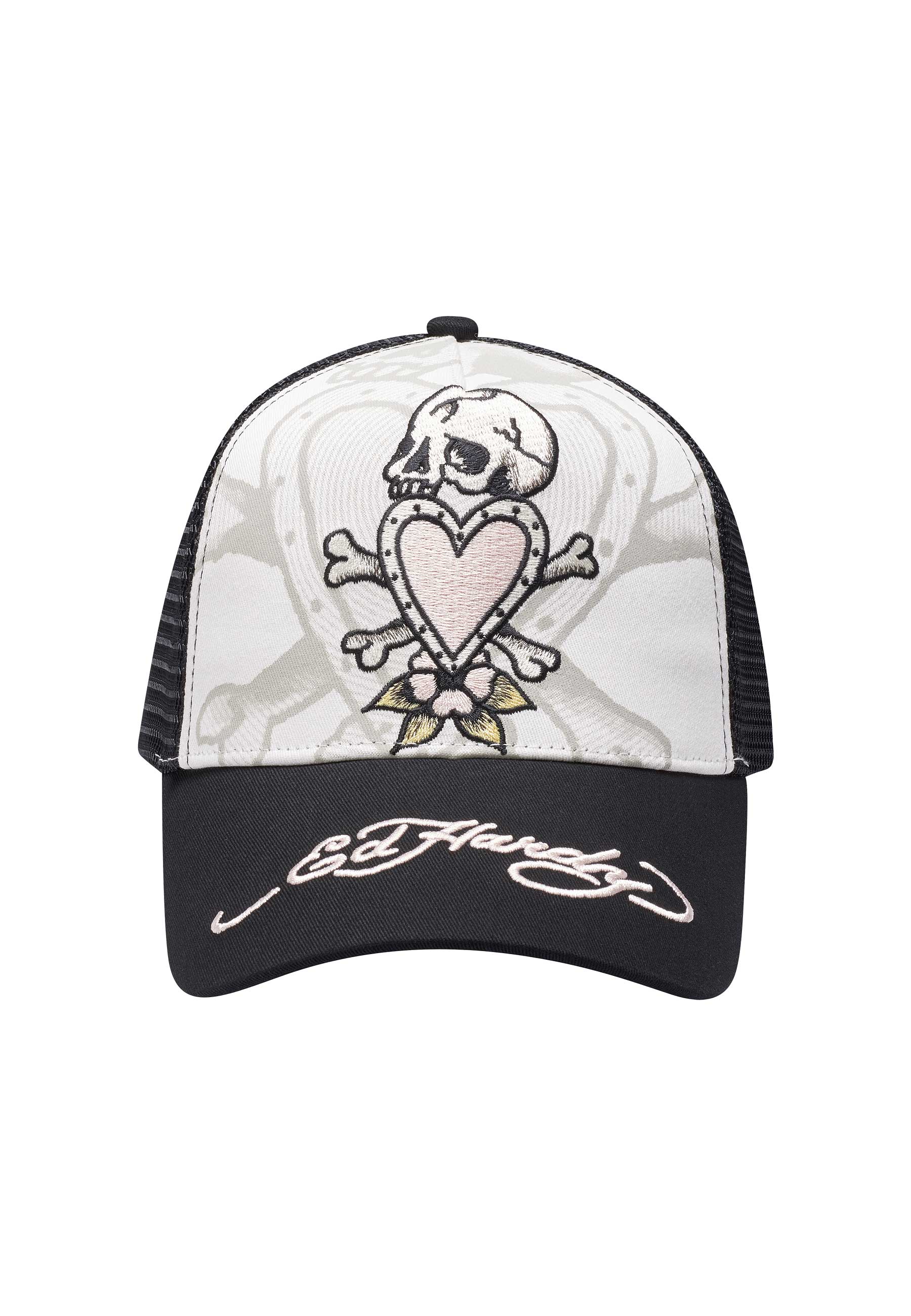 Unisex Death Before Twill Front Mesh Trucker - White/Black