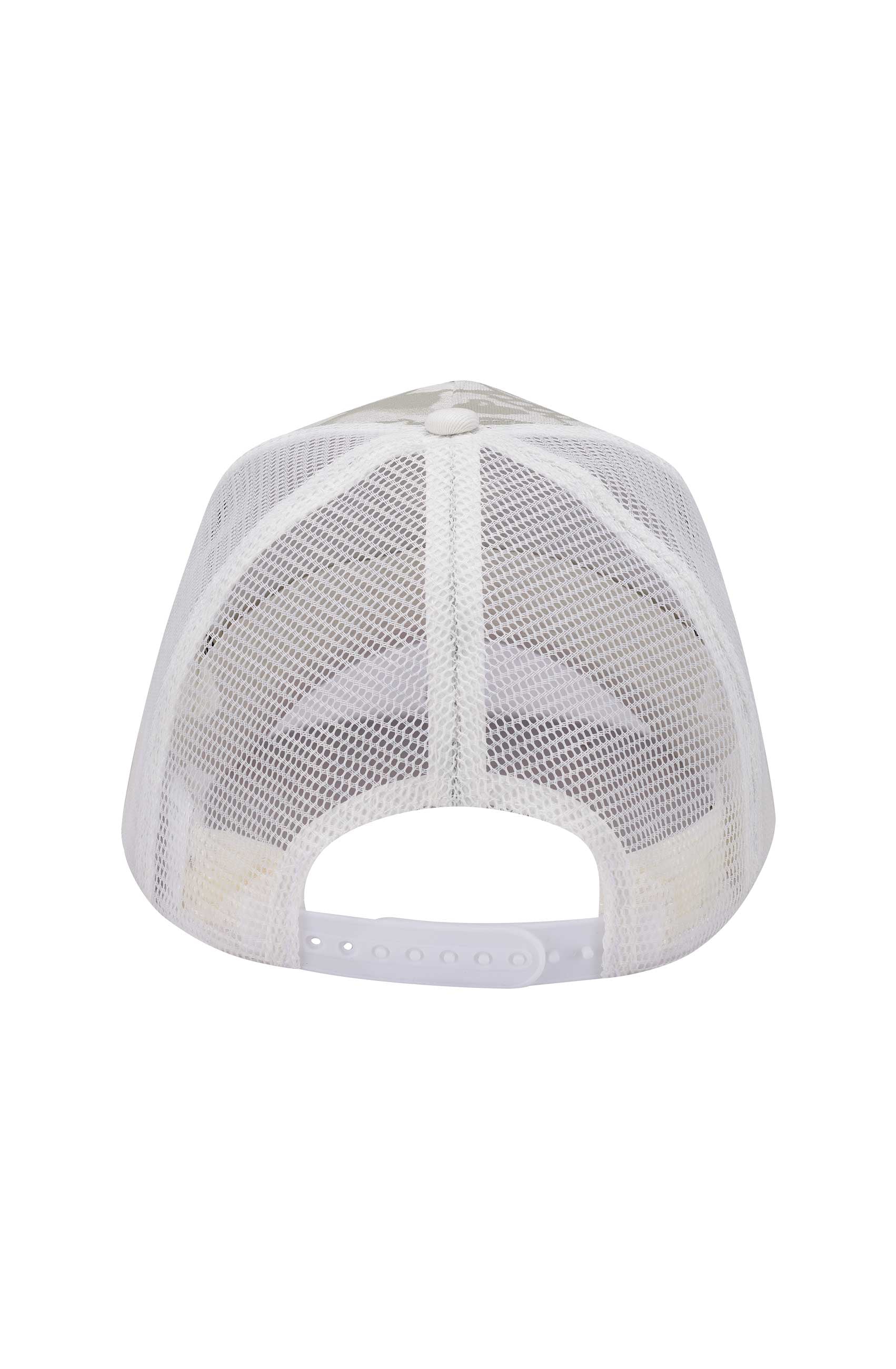 Unisex Death Before Twill Front Mesh Trucker - White/White