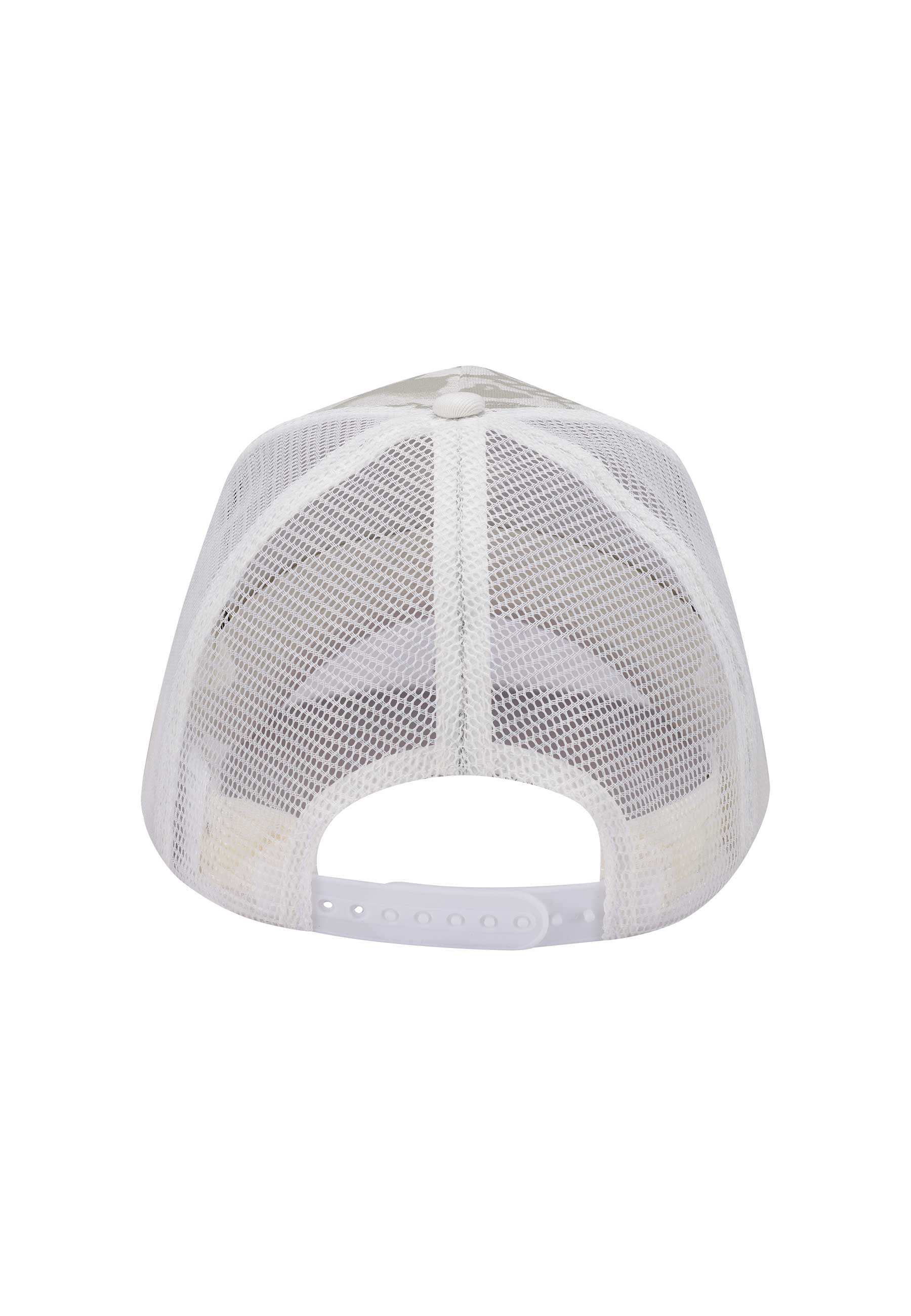 Unisex Death Before Twill Front Mesh Trucker - White/White