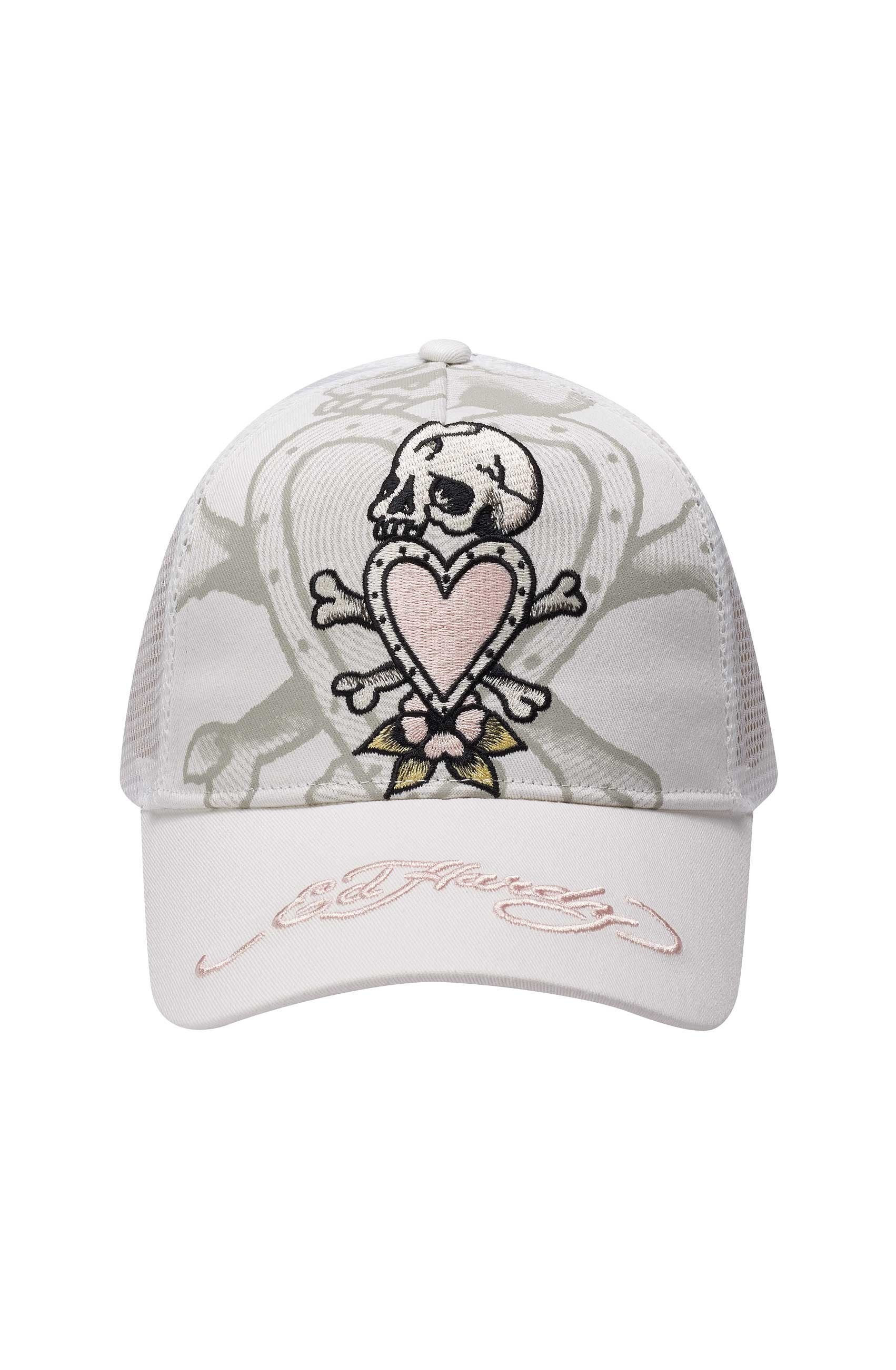 Unisex Death Before Twill Front Mesh Trucker - White/White