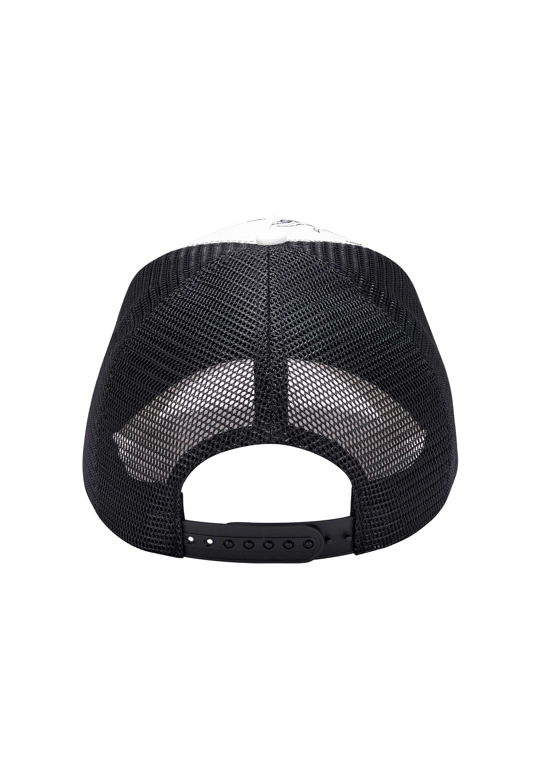 Unisex Mono Giant Dragon Twill Front Mesh Trucker - White/Black