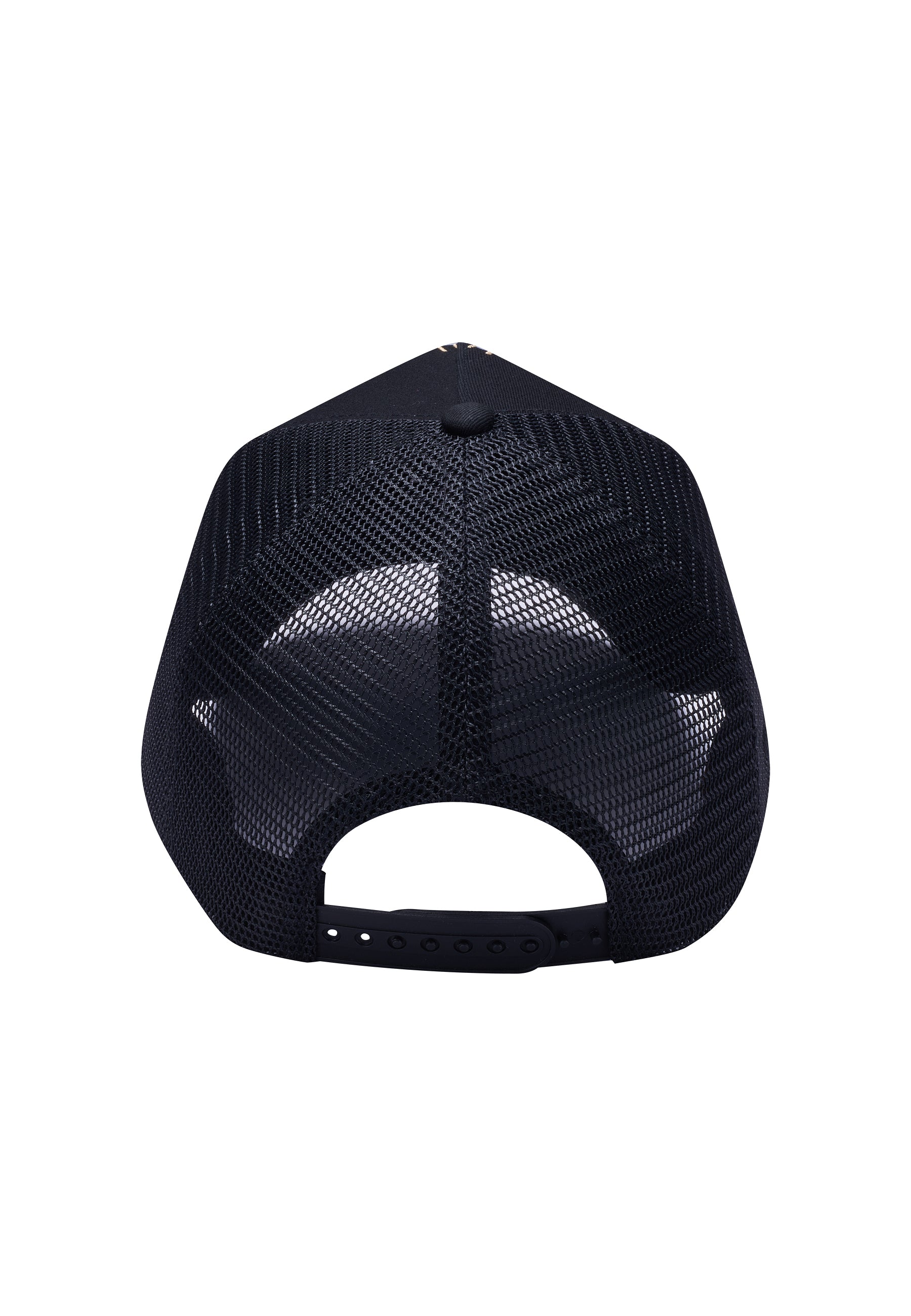 Unisex Perching-Harpy Twill Front Mesh Trucker - Black