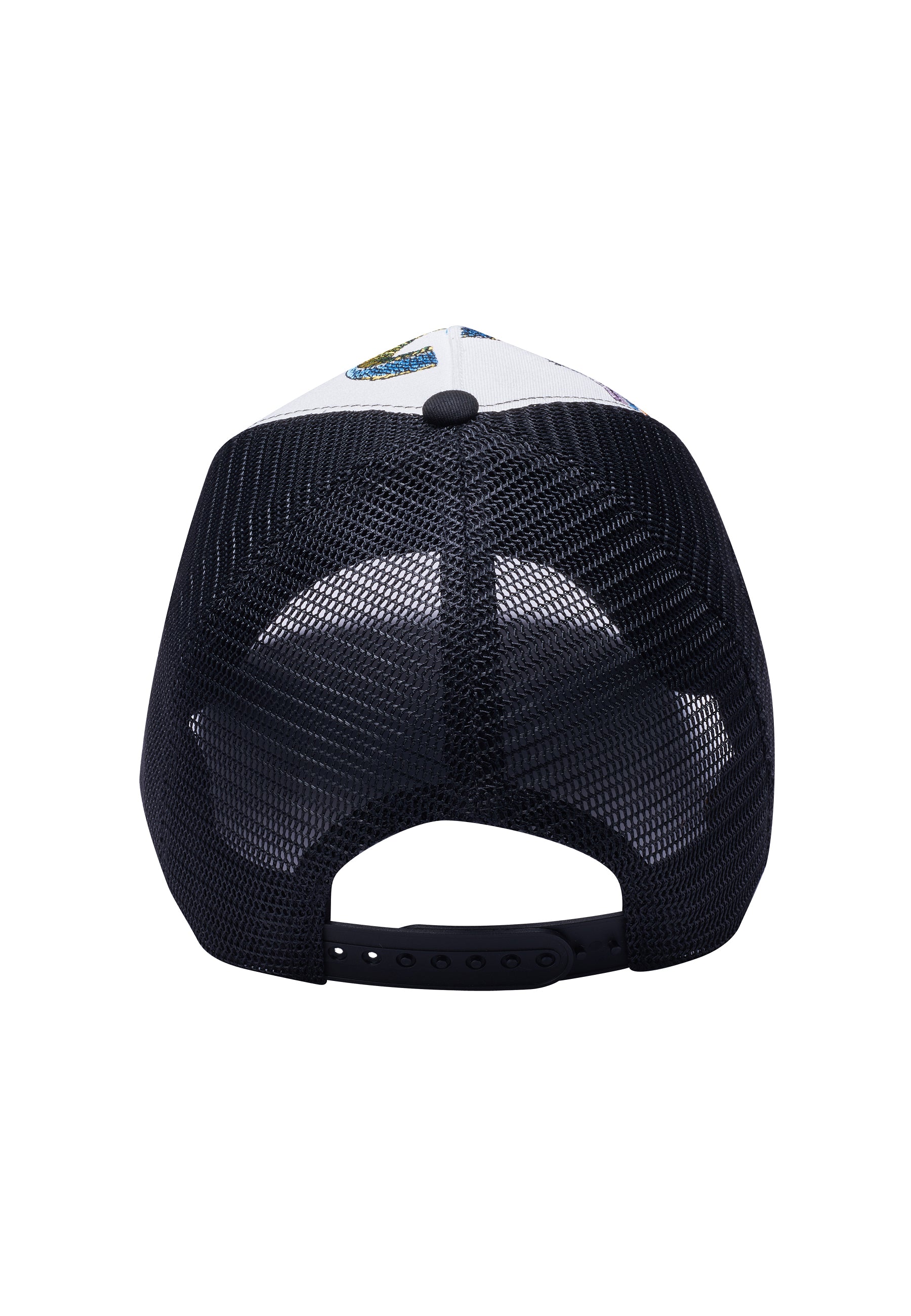 Unisex Vibrant-Dragon Twill Front Mesh Trucker - White/Black