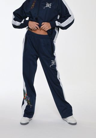 Womens Big Drag Tricot Tracksuit Joggers - Navy