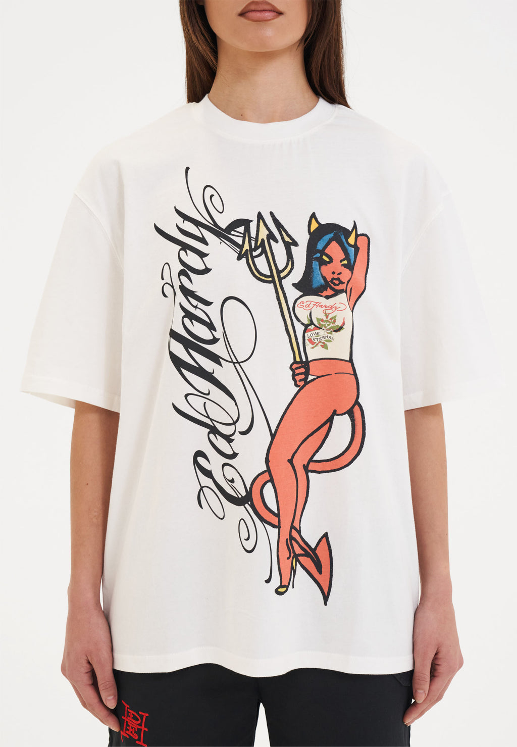 Camiseta Ed Hardy Devil In Details Relaxed Hombre Negros Del