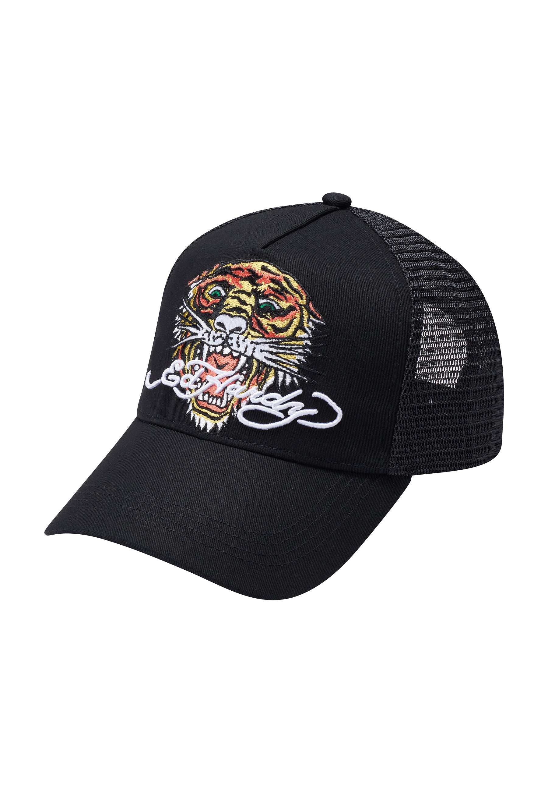 Unisex Ed-Roar Twill Front Mesh Trucker Cap - Black