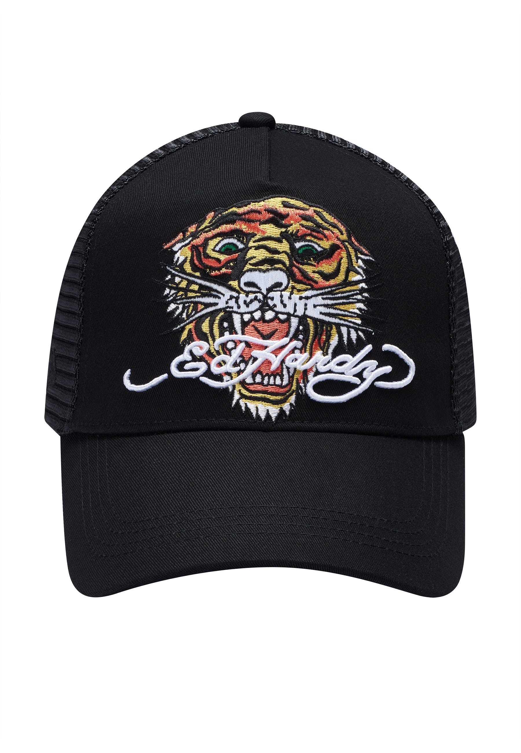 Unisex Ed-Roar Twill Front Mesh Trucker Cap - Black