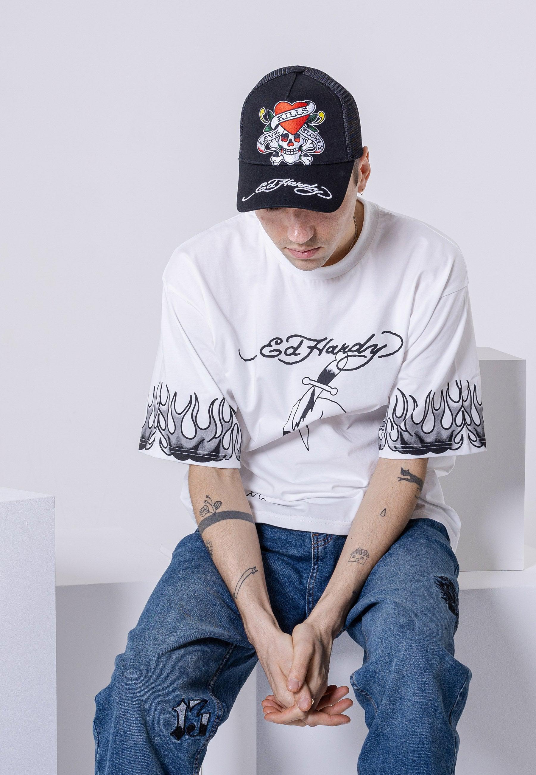 Unisex Love-Slowly Twill Front Mesh Trucker Cap - Black