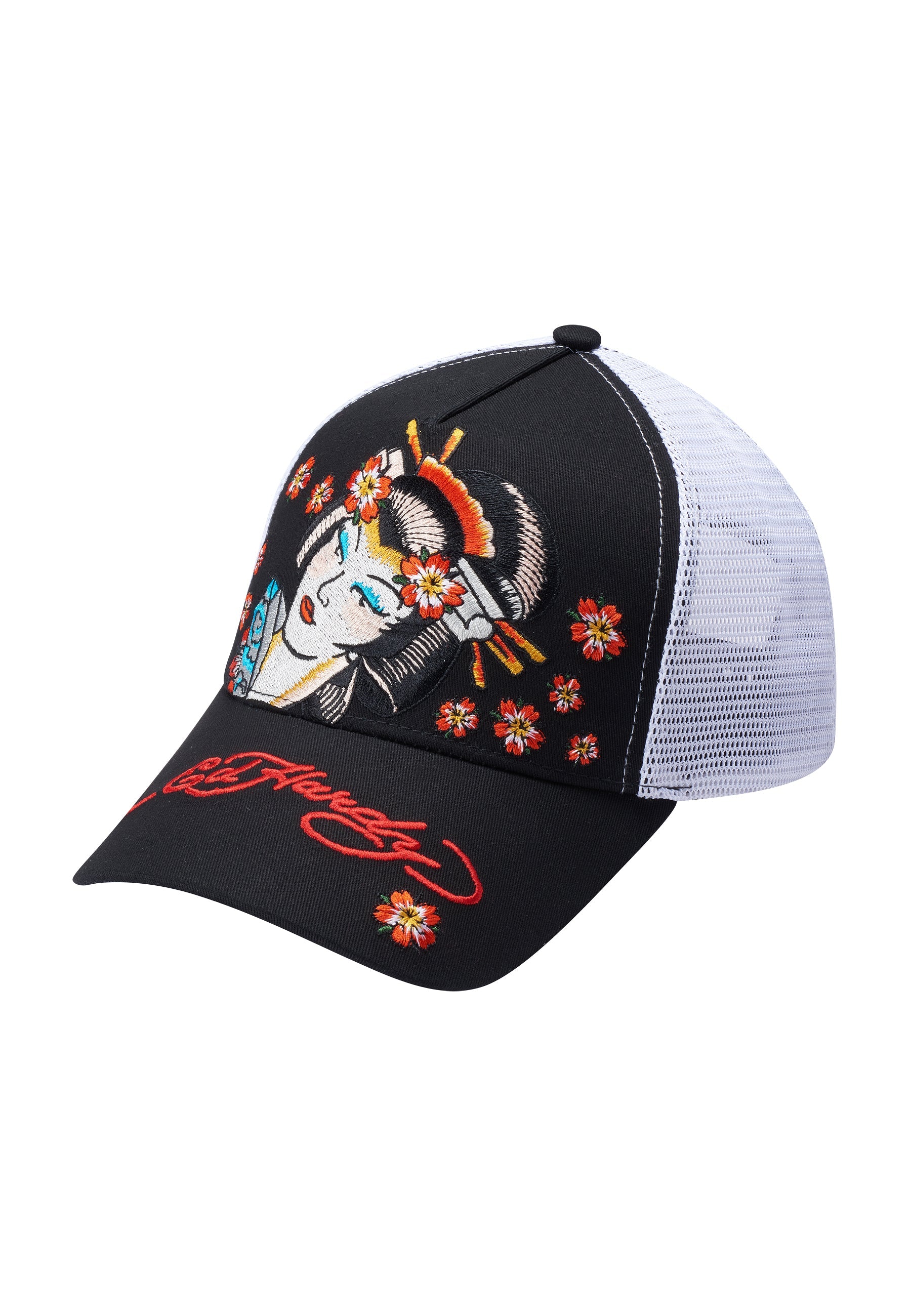 Unisex Tokyo-Geisha Twill Front Mesh Trucker Cap - Black