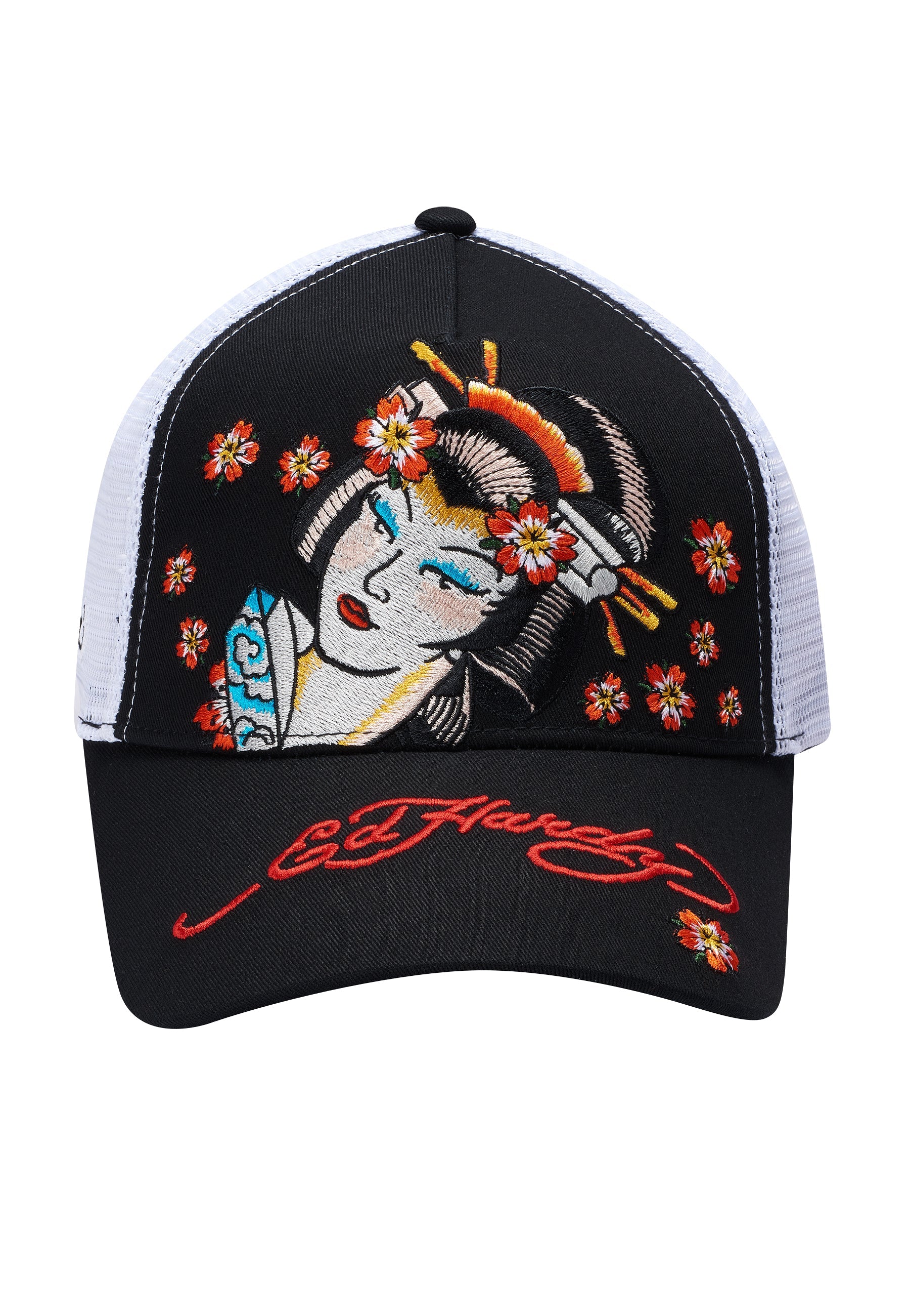 Unisex Tokyo-Geisha Twill Front Mesh Trucker Cap - Black