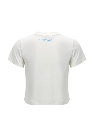 Womens Koi Wave Baby T-Shirt - White