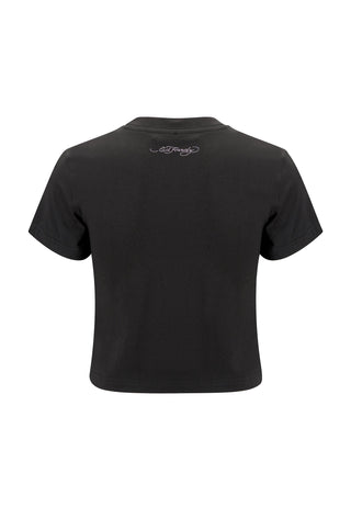 Womens Koi Wave Baby T-Shirt - Black
