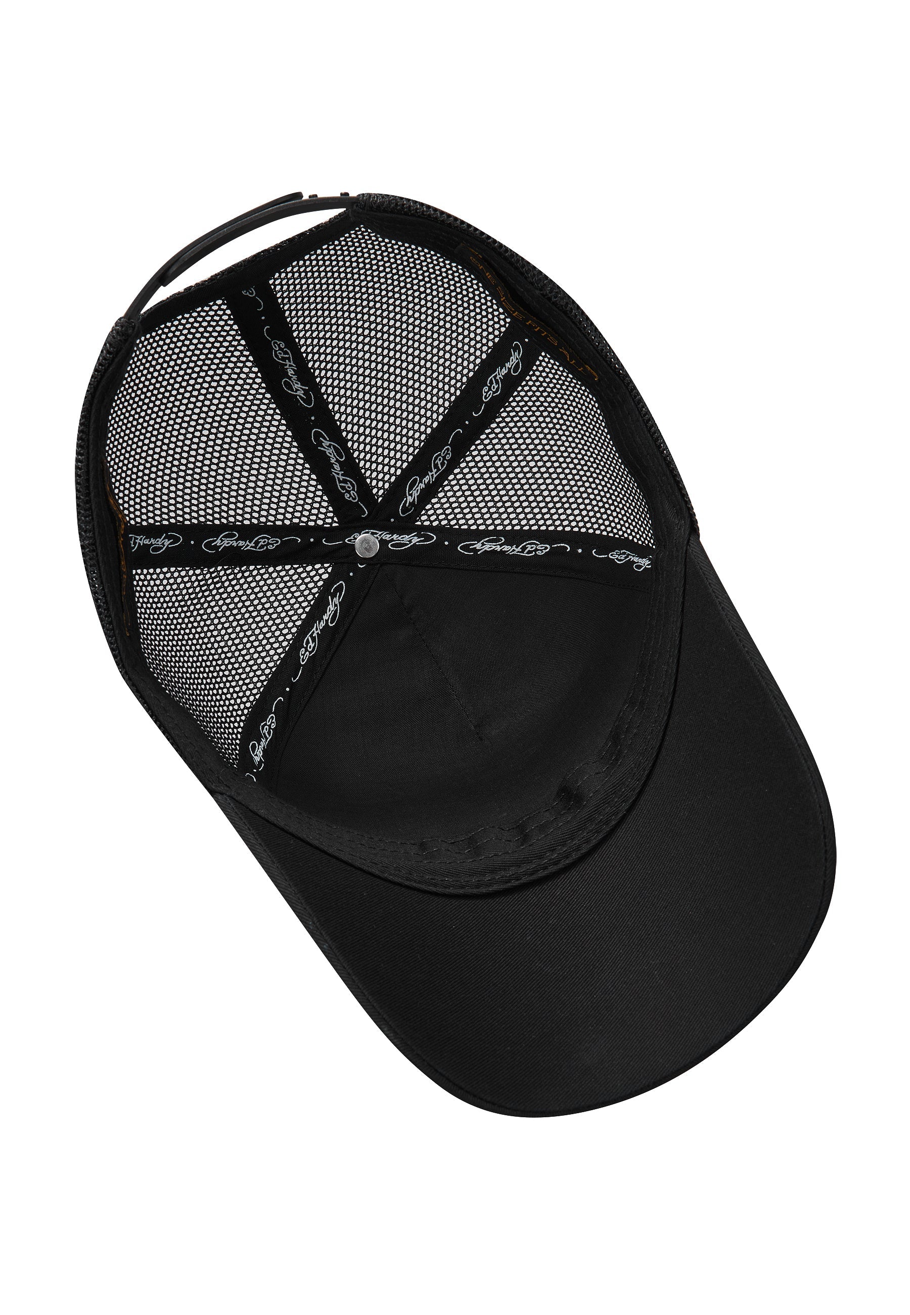 Unisex Mystery-Butterfly Twill Front Mesh Trucker Cap - Black