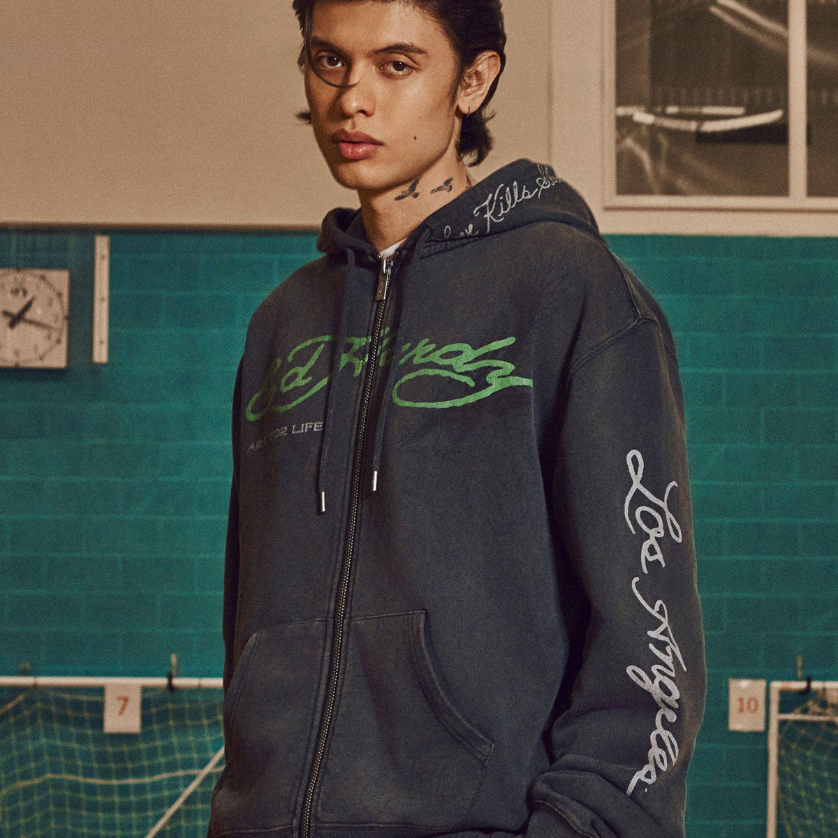 Mens Relaxed Art For Life Tattoo Zip Thru Hoodie - Black – Ed Hardy Europe