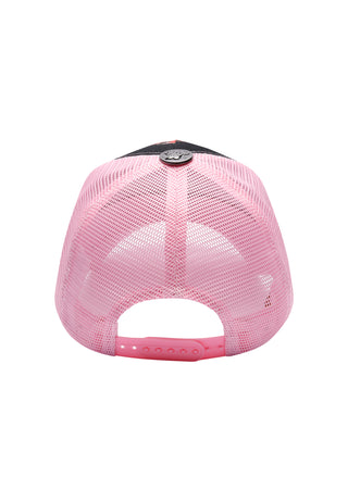 Unisex Beautiful Ghost 6 Panel Trucker Cap - Meteorite/Pink Lady