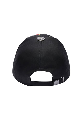 Unisex Blue Dragon 6 Panel Studded Eyelets Cap - Black