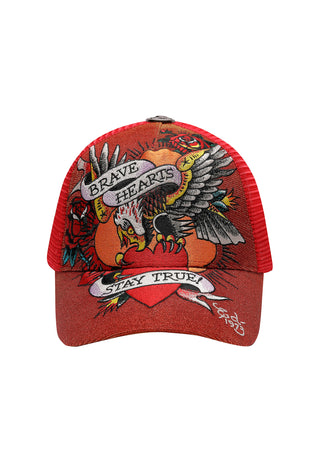 Unisex Brave Hearts 6 Panel Metallic Trucker Cap - Samba