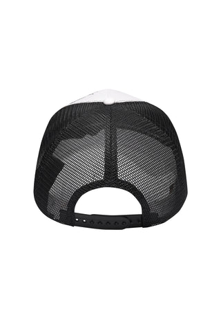 Unisex Eagle And Snake Battle Twill Front Mesh Trucker - White/Black