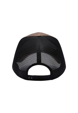 Unisex Goth Dragon Twill Front Mesh Trucker - Brown/Black