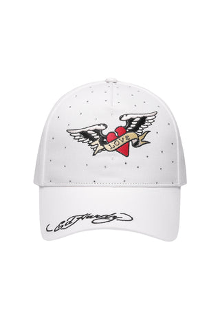 Unisex Love Twill Front Mesh Trucker - White