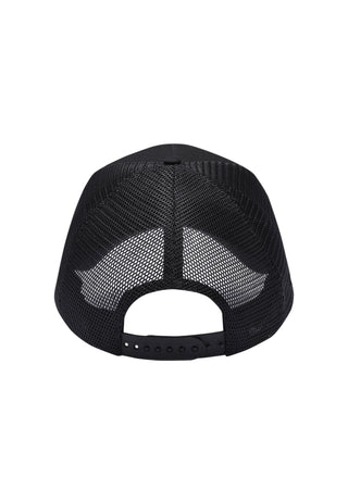 Unisex Mono Double Black Snake Twill Front Mesh Trucker - Black