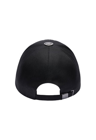 Unisex Skull Chopper 6 Panel Embellished Cap - Black