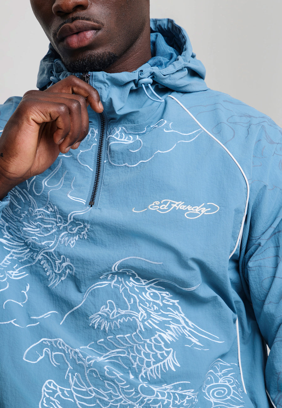 Mens Battle Dragon Shell Jacket - Blue