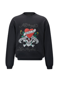 Menn Love Kill Slowly Graphic Crew Neck Sweatshirt - Svart