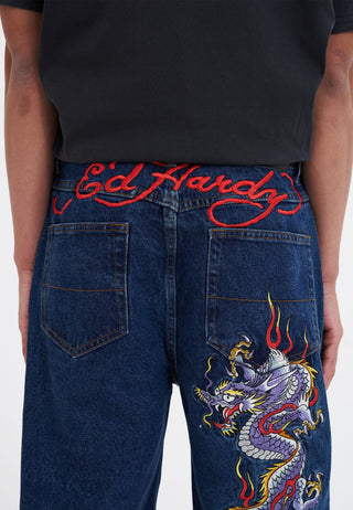Shorts jeans Battle Dragon masculino - Indigo