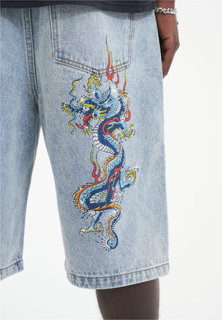 Shorts jeans masculino Battle-Dragon Diamante - Bleach