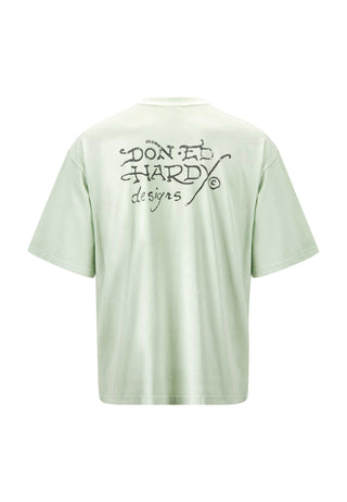 Męska koszulka „Bitwa smoków” – jasnozielona