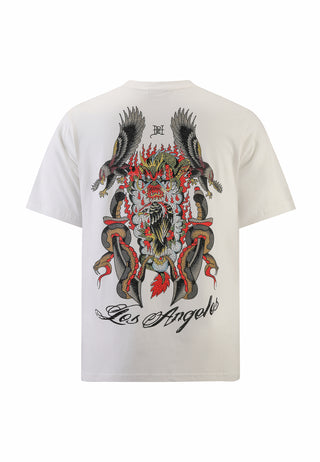 Mens Battle Of The Eagles Diamante Tshirt - White