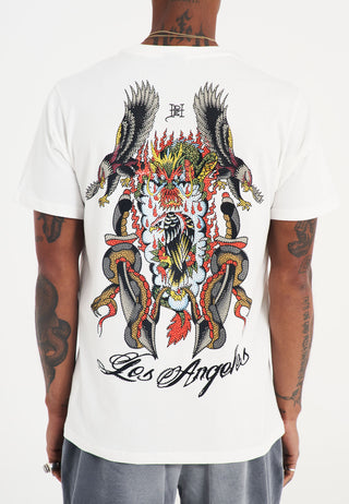 Mens Battle Of The Eagles Diamante Tshirt - White