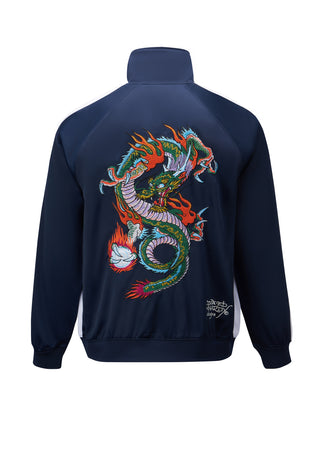 Chaqueta de chándal de tricot con cremallera Big Drag para hombre - Azul marino