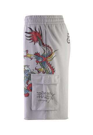 Pantalones cortos cargo de sudor Crawling Dragon para hombre - Gris