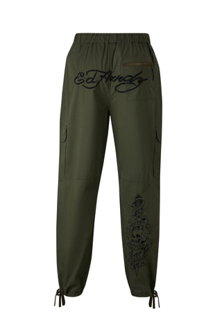 Pantaloni cargo in tessuto tonale D-B-D da uomo - Verde