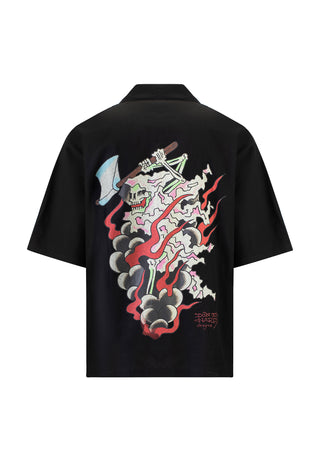 Camisa masculina de manga curta Death Fighter Camp - preta
