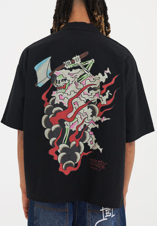 Camisa masculina de manga curta Death Fighter Camp - preta