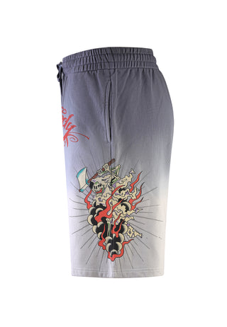 Pantaloncini in felpa da uomo Death Fighter - neri/grigi