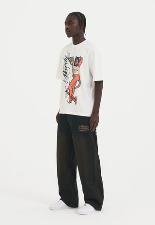 T-shirt décontracté Devil In Details pour hommes - Blanc