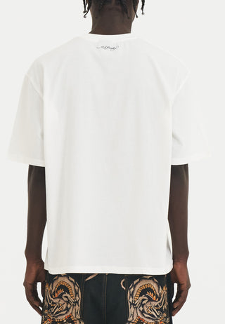 Herren Devil In Details Relaxed T-Shirt – Weiß