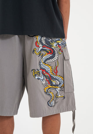 Pantaloncini cargo da uomo in tessuto Dragon Crawl - grigi