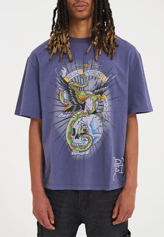 Camiseta de batalla de águila y serpiente para hombre - Indigo