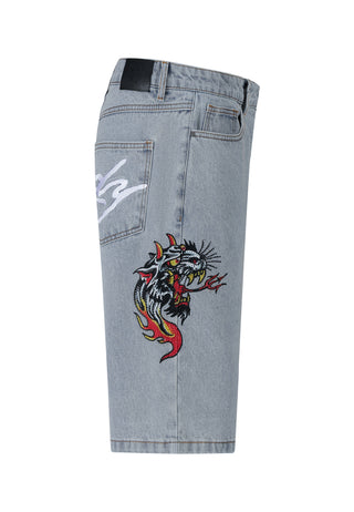 Męskie spodenki jeansowe Hellcats Diamante - wybielacz