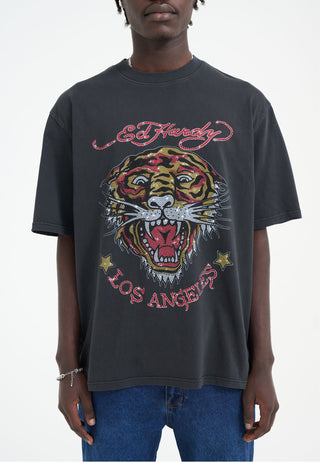 T-shirt La Tiger Vintage Diamante pour homme - Noir