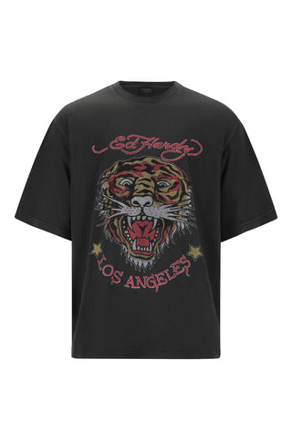 La Tiger Vintage Diamante Tshirt för män - Svart