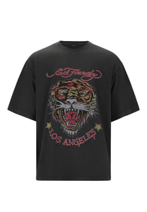 Camiseta masculina La Tiger Vintage Diamante - Preta