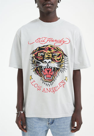 Miesten La Tiger Vintage Diamante T-paita - harmaa