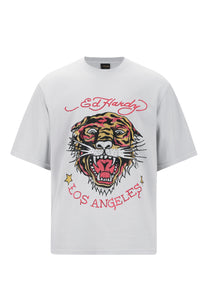 Miesten La Tiger Vintage Diamante T-paita - harmaa